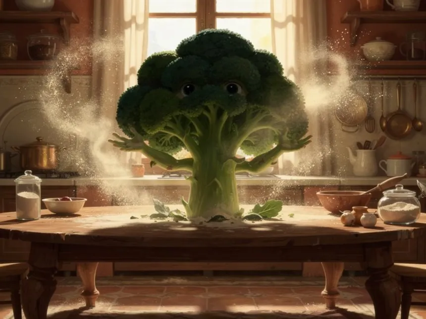 The Giant Broccoli, on arrival