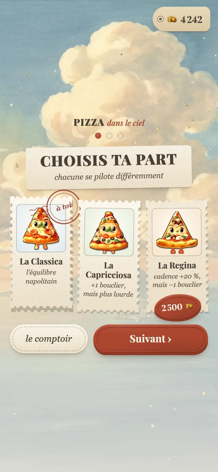 Three slices, three ways to fly